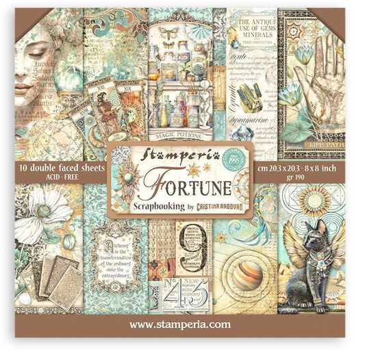 PREORDINE: Stamperia - Fortune collection 8x8 Inch Paper Pack