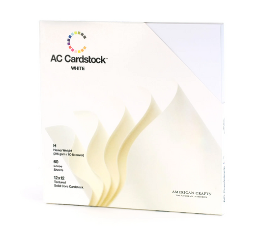 PREORDINE: AmericanCraft: cardstock 12x12 inches 216g x60 pcs WHITE