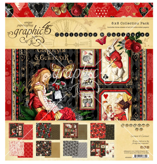 PREORDINE: Graphic45 Curiouser & Curiouser 8x8 Inch Collection Pack