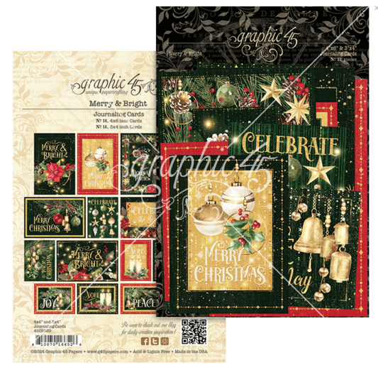 PREORDINE: Graphic45 - Merry & Bright Journaling Cards