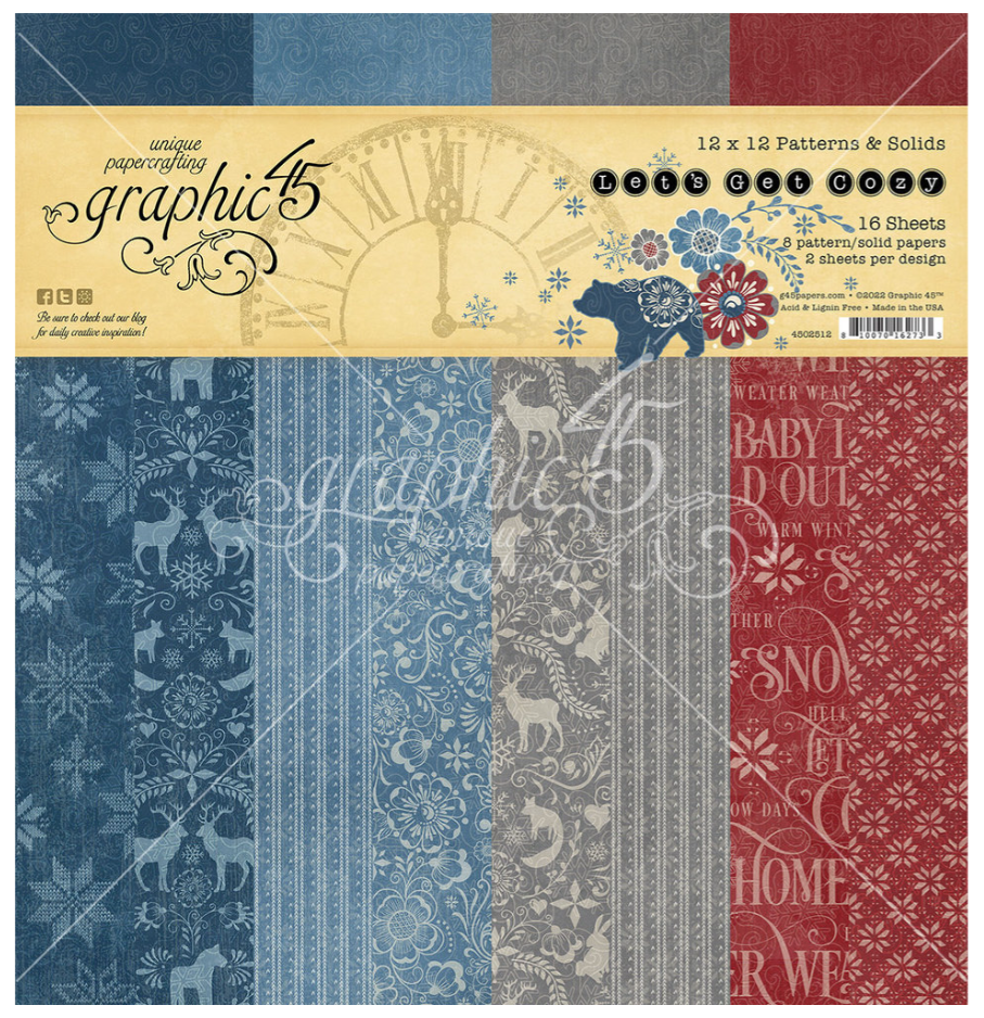 PREORDINE: Graphic45 Let's Get Cozy 12x12 Inch Patterns & Solids Pack