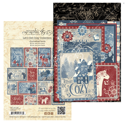 PREORDINE: Graphic45 Let's Get Cozy Journaling Cards