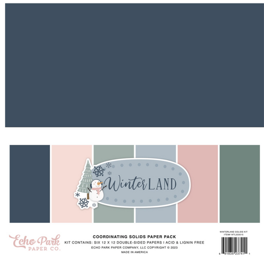 PREORDINE: EchoPark Winterland 12x12 Inch Coordinating Solids Paper Pack