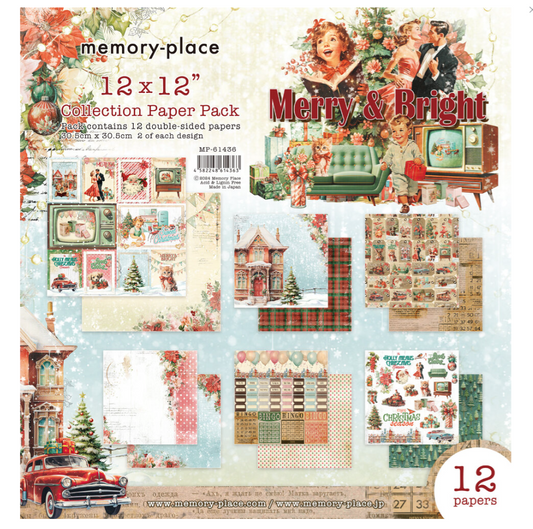 PREORDINE: Memory Place Merry & Bright 12x12 Inch Paper Pack