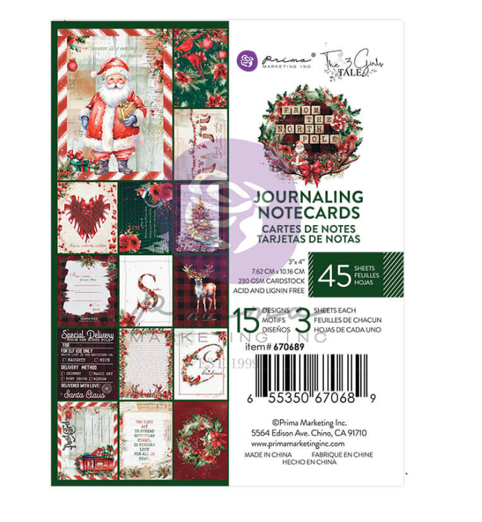 PREORDINE: Prima Marketing From the North Pole 3x4 Inch Journaling Cards