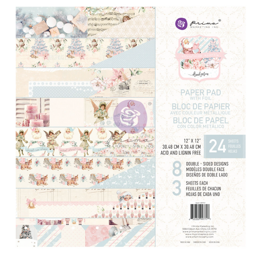 PREORDINE: Prima Marketing Christmas Sparkle 12x12 Inch Paper Pad