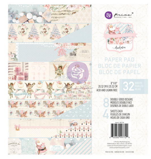 PREORDINE: Prima Marketing Christmas Sparkle 8x8 Inch Paper Pad