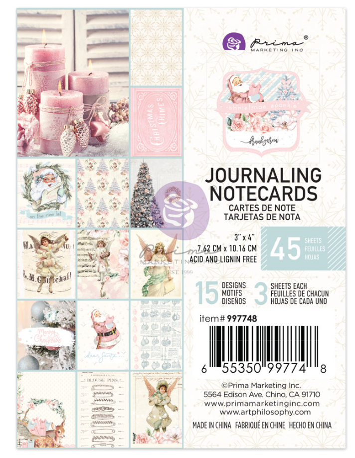 PREORDINE: Prima Marketing Christmas Sparkle 3x4 Inch Journaling Cards