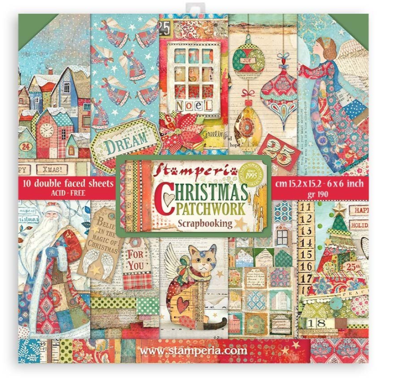 PREORDINE: Stamperia Christmas Patchwork 6x6 Inch Paper Pack