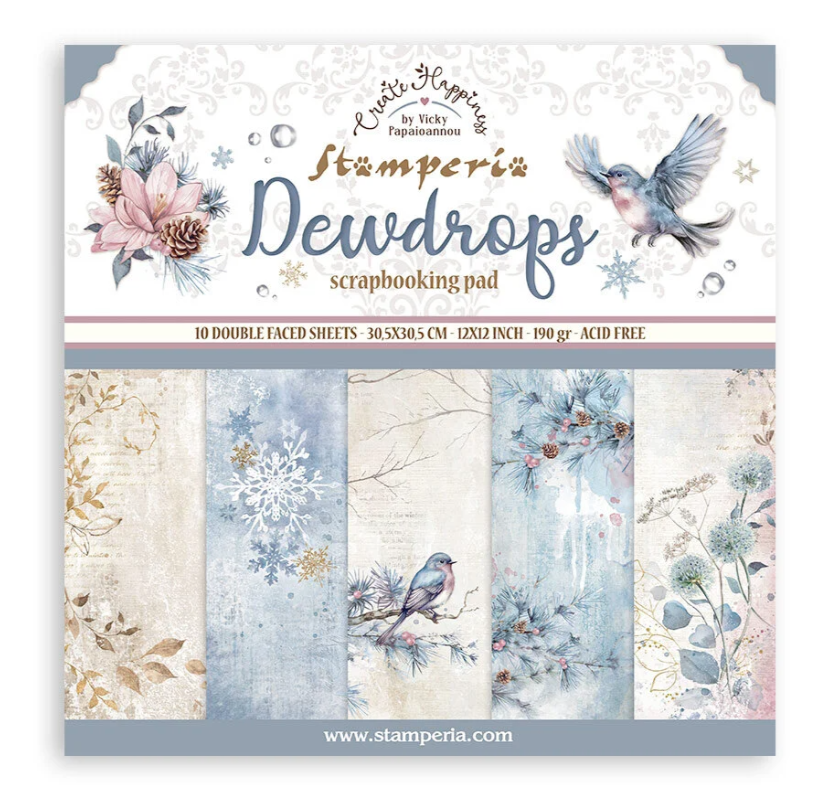 PREORDINE: Stamperia Create Happiness Dewdrops 12x12 Inch Paper Pack