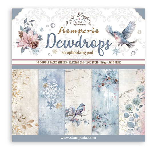 PREORDINE: Stamperia Create Happiness Dewdrops 12x12 Inch Paper Pack