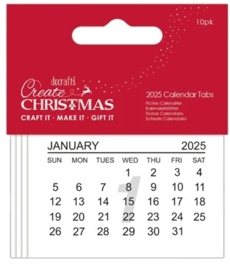 Papermania Docrafts - Create Christmas 2025 Calendar Tabs 10pz