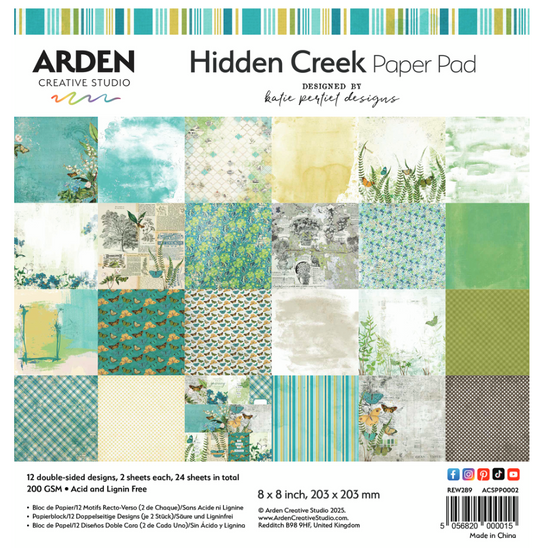 PREORDINE: Arden Creative Studio Hidden Creek 12x12 Inch Paper Pad