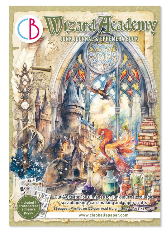 PREORDINE: CiaoBella A4 Junk Journal Ephemera Book Wizard Academy