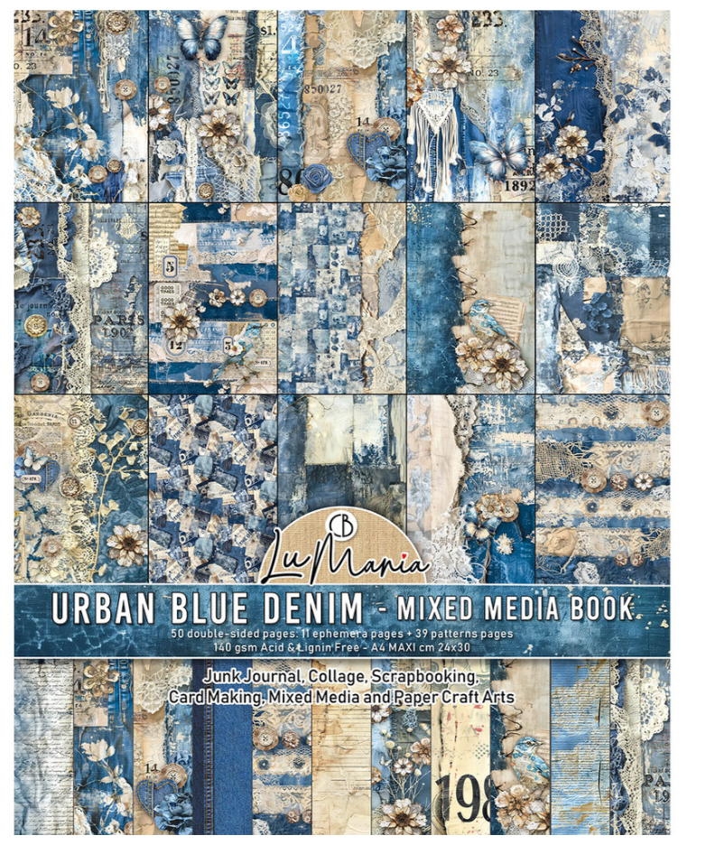 PREORDINE: CiaoBella A4 Maxi Mixed Media Book Urban Blue Denim