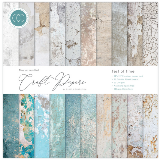PREORDINE: Craft Consortium Essential Craft Papers 12x12 Inch Paper Pad Test of Time