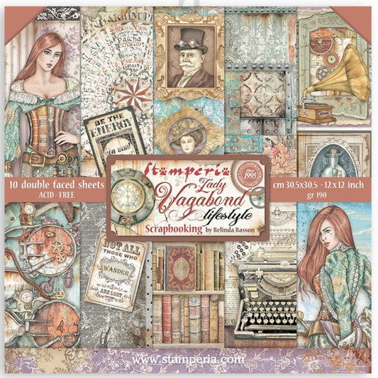 Stamperia: Lady Vagabond Lifestyle 12x12 Inch Paper Pack