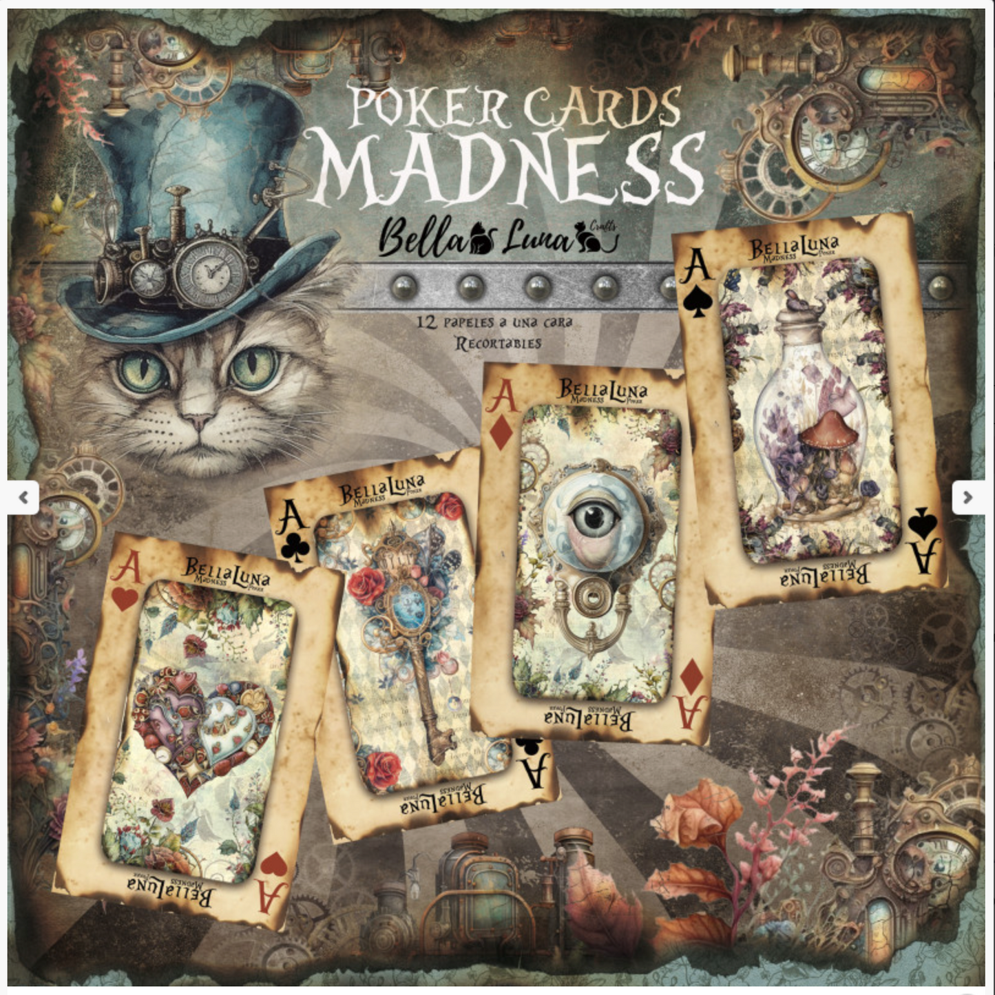 BellaLuna Crafts: Madness Poker Cards 12x12 Inch paper pack