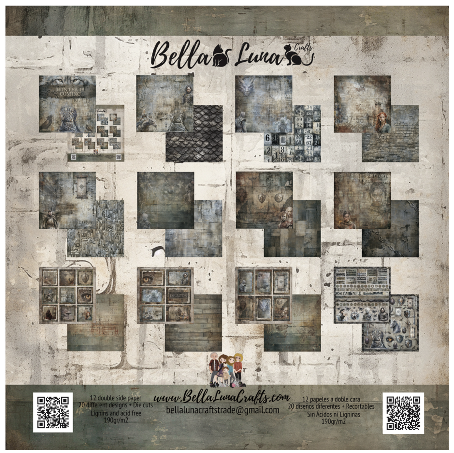 BellaLuna Crafts: Winter is Coming 12x12 Inch paper pack