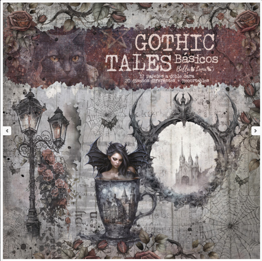BellaLuna Crafts: Gothic Tales Basicos 12x12 Inch paper pack