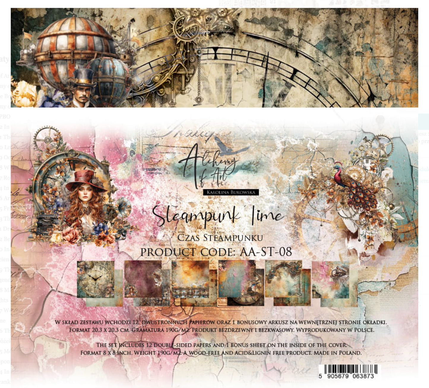 Alchemy of Art: Steampunk Time 8x8 Inch paper pack
