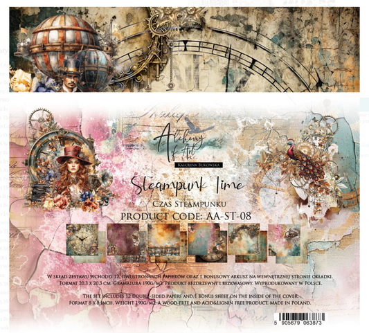 Alchemy of Art: Steampunk Time 8x8 Inch paper pack