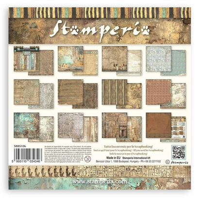 Stamperia: Land of Pharaohs Maxi Background 8x8 Inch Paper Pack