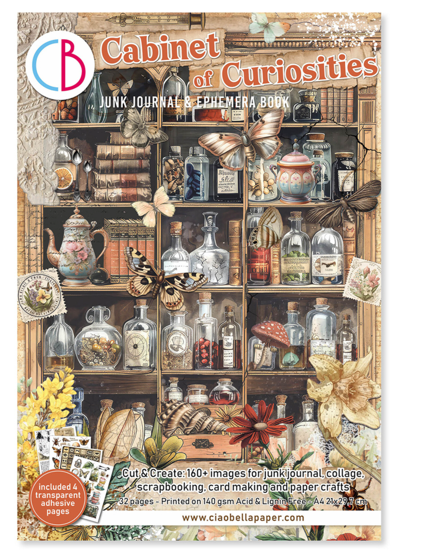 Ciao Bella: Cabinet of Curiosities A4 Junk Journal Ephemera Book