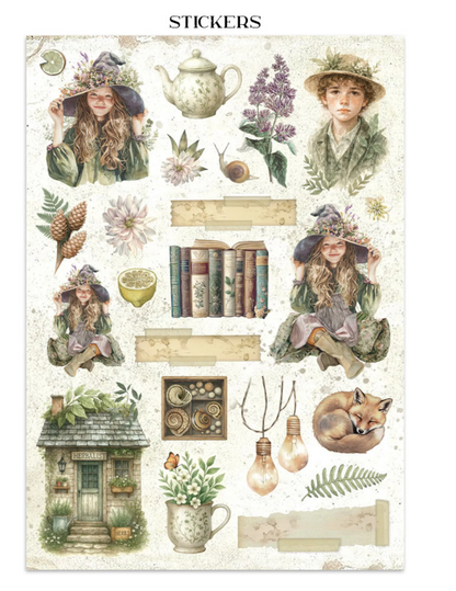 Stamperia: Herbarium Silvae Junk Journal Stickers, Backgrounds, Cut-Outs