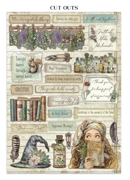 Stamperia: Herbarium Silvae Junk Journal Stickers, Backgrounds, Cut-Outs