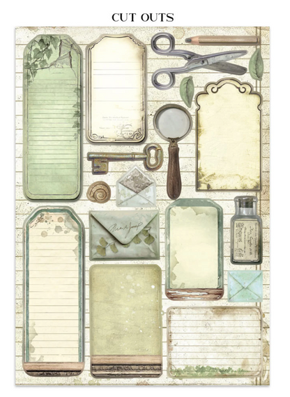 Stamperia: Herbarium Silvae Junk Journal Stickers, Backgrounds, Cut-Outs