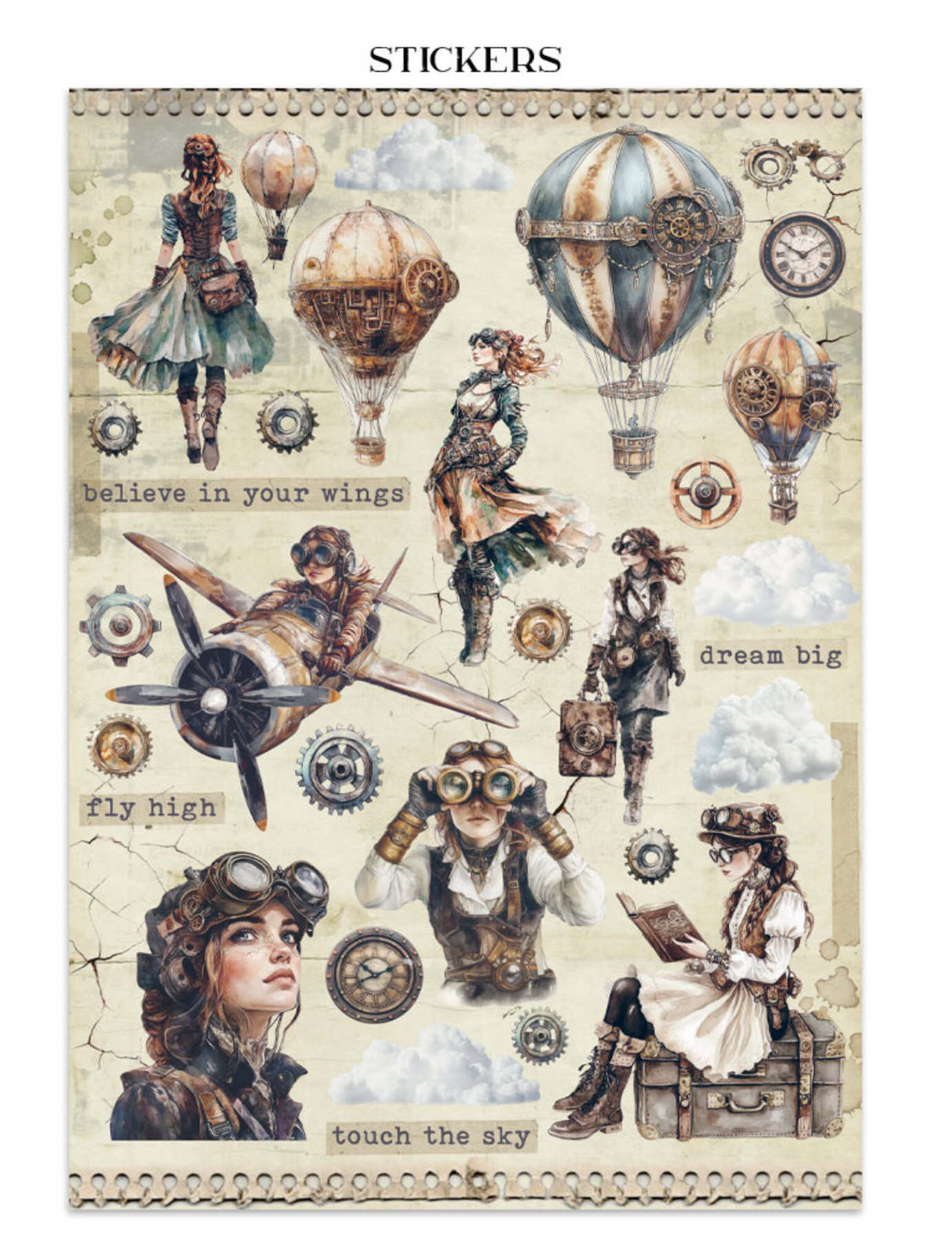 Stamperia: Voyages Fantastiques Junk Journal Stickers, Backgrounds, Cut-Outs