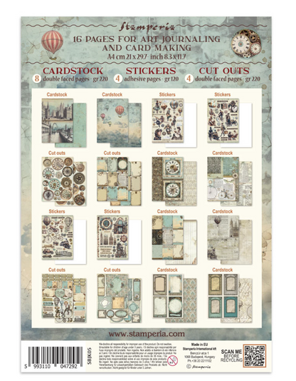 Stamperia: Voyages Fantastiques Junk Journal Stickers, Backgrounds, Cut-Outs