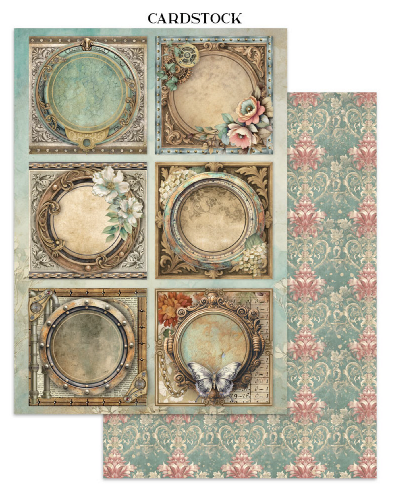 Stamperia: Gardens of Time Junk Journal Stickers, Backgrounds, Cut-Outs