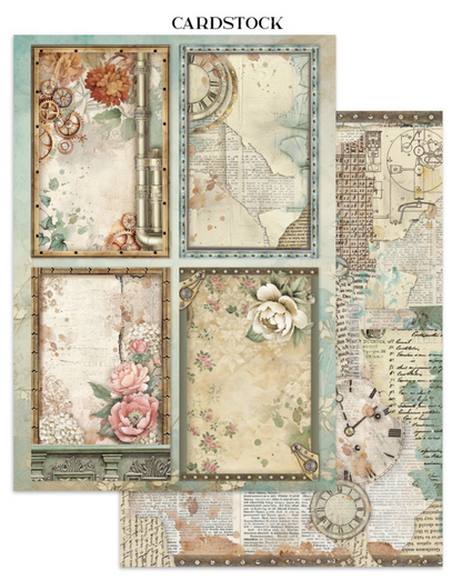 Stamperia: Gardens of Time Junk Journal Stickers, Backgrounds, Cut-Outs