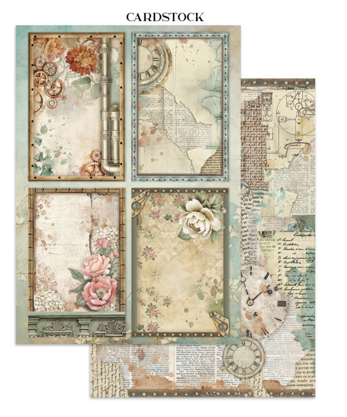 Stamperia: Gardens of Time Junk Journal Stickers, Backgrounds, Cut-Outs