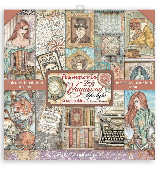 Stamperia: Lady Vagabond Lifestyle 12x12 Inch Paper Pack