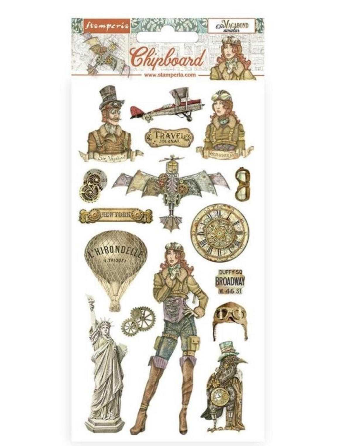 Stamperia: Sir Vagabond Aviator 6x12 Inch chipboard