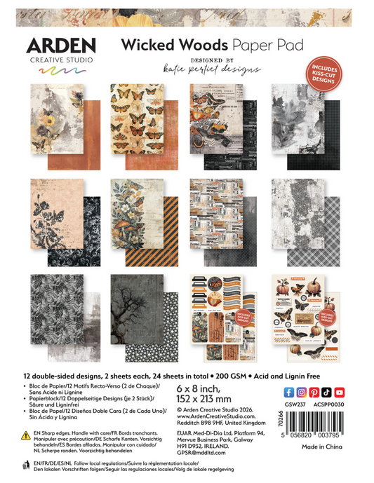 Arden Creative Studio: Wicked Woods 6x8 Inch Paper Pad by Katie Pertiet