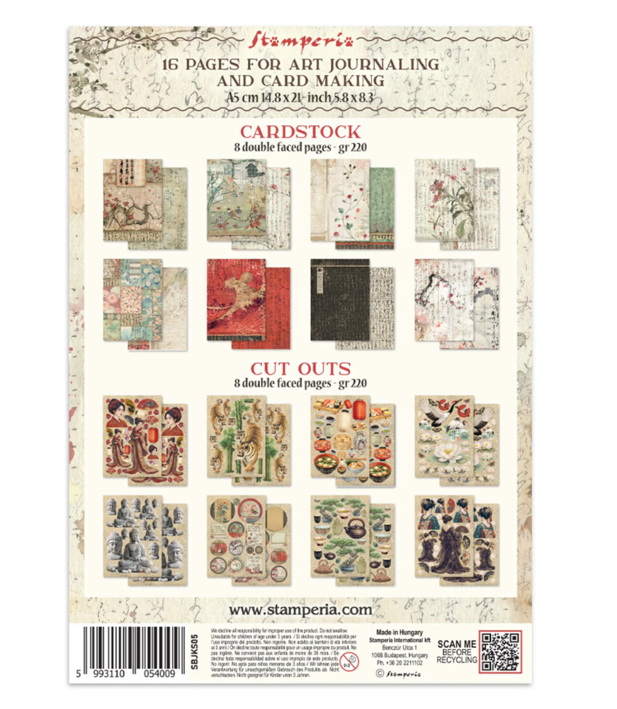 Stamperia: Oriental Garden Junk Journal A5 Focus Points