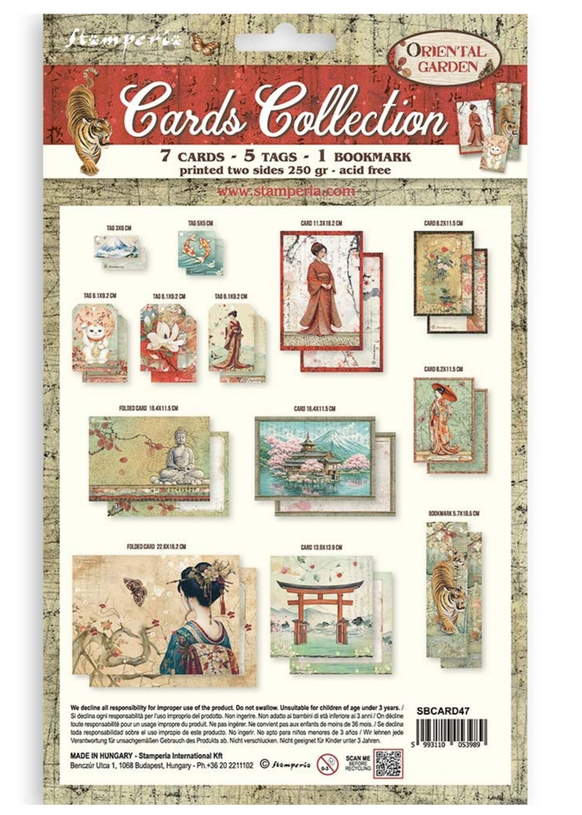 Stamperia: Cards Collection Oriental Garden