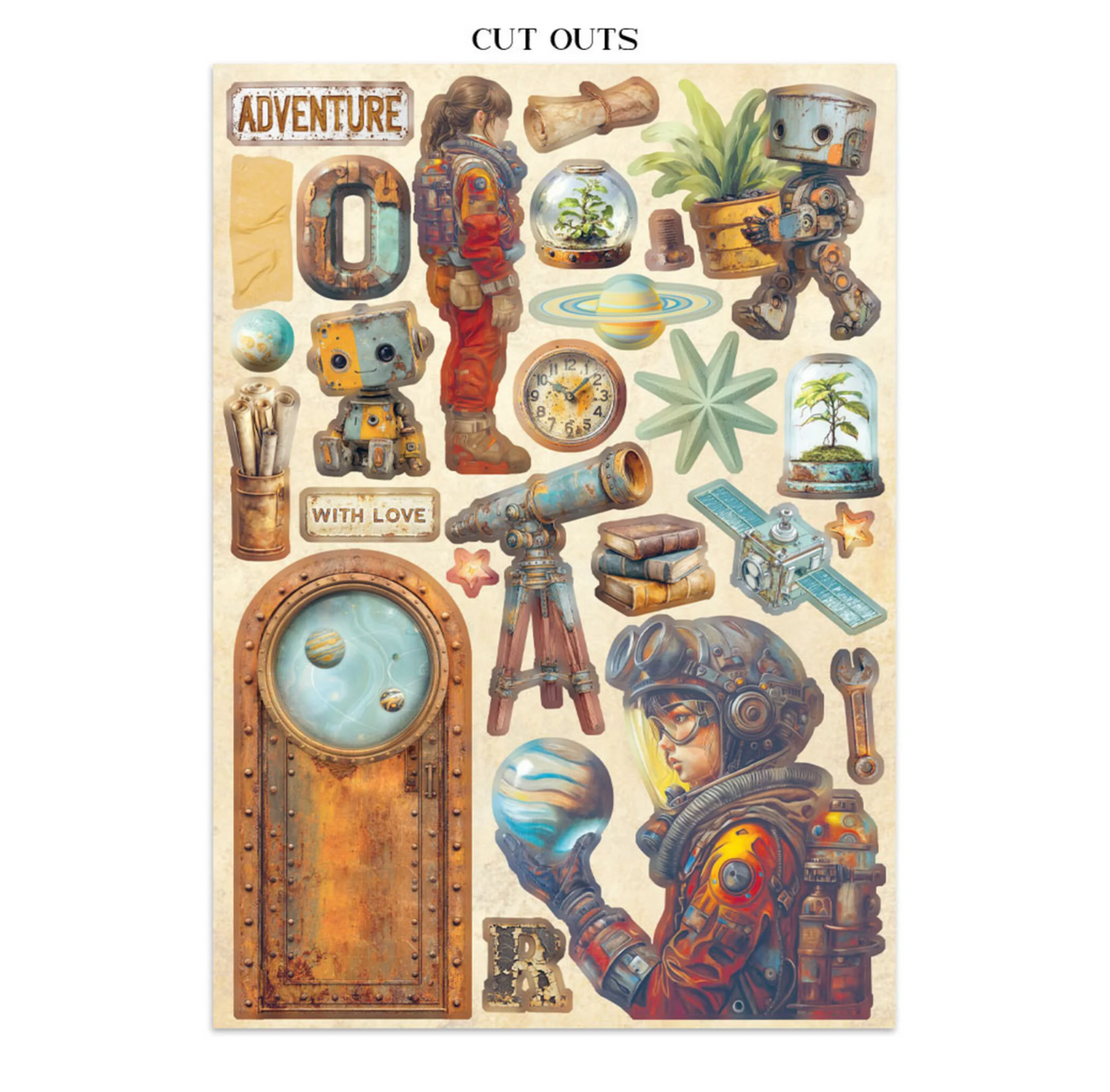 Stamperia: A New Beginning Junk Journal Stickers, Backgrounds, Cut-Outs