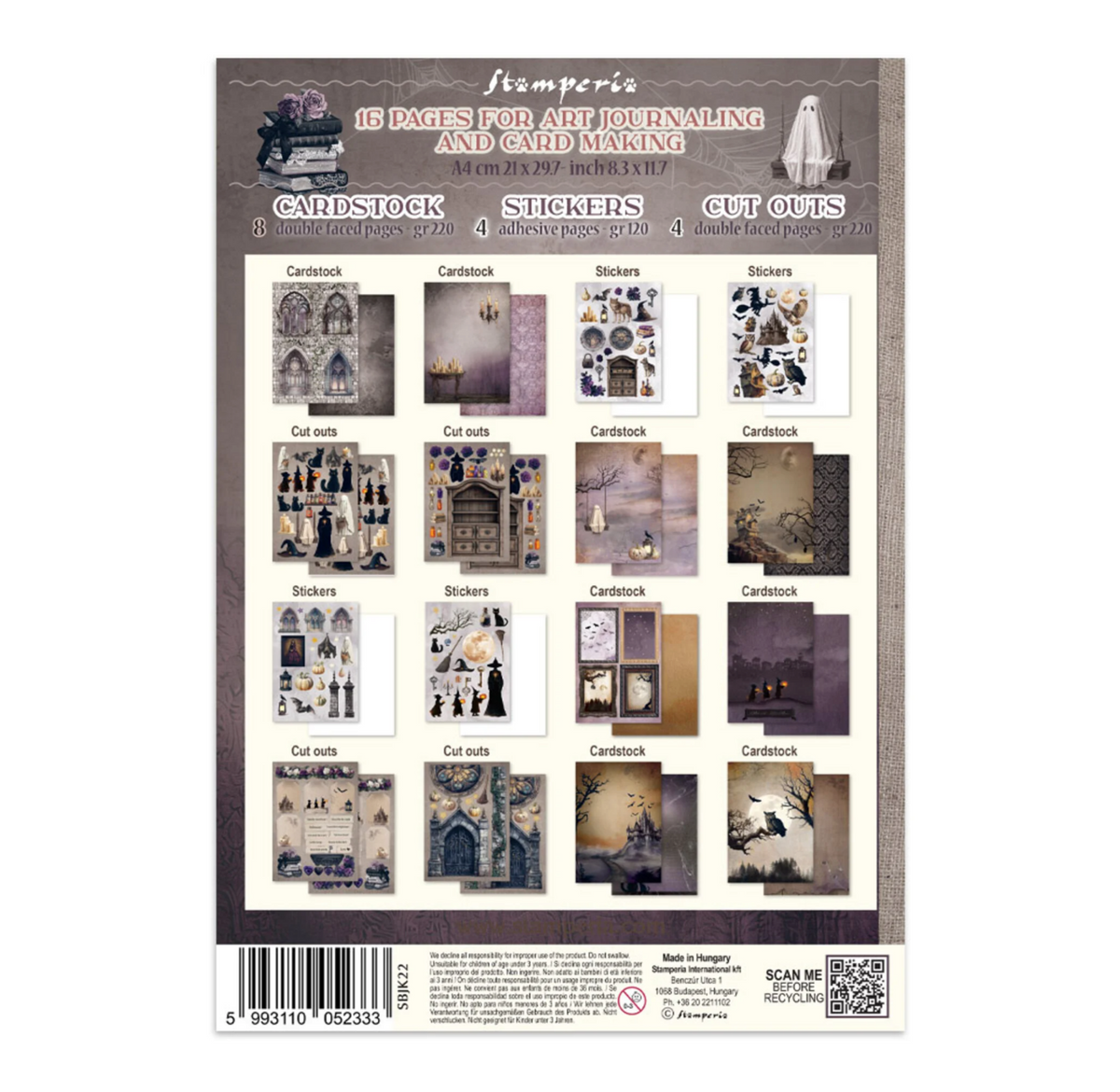 Stamperia: Halloween Junk Journal Stickers, Backgrounds, Cut-Outs by Vicky Papaioannou