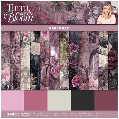 Crafter's Companion: Thorn & Bloom 12x12 Inch Paper Pad