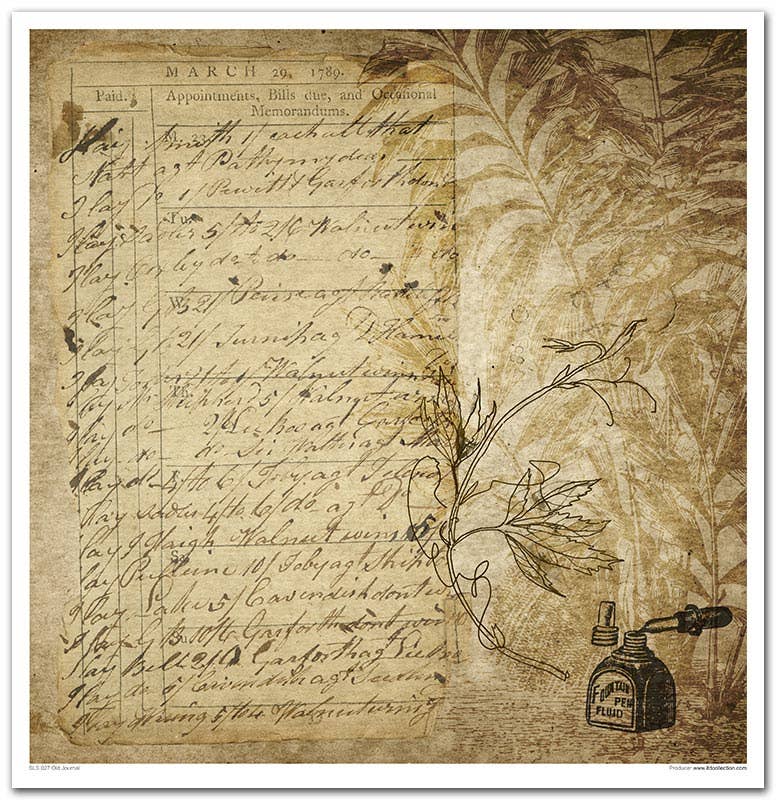 ITD: 12x12 inches paper pack OLD JOURNAL