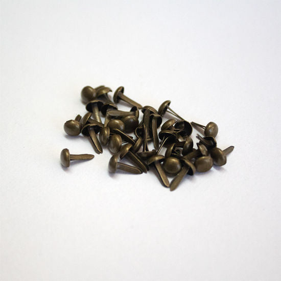 Mirtillamente: mini brads 4 mm ANTIQUE BRONZE x25 pcs