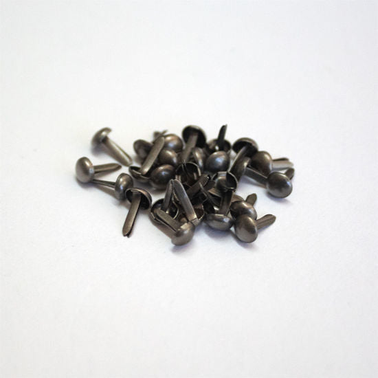 Mirtillamente: mini brads 4 mm ANTIQUE SILVER x25 pcs