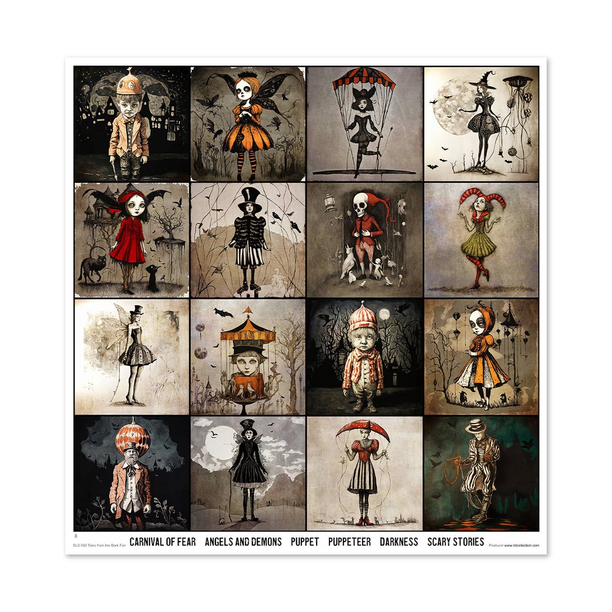 ITD: 12x12 inches paper pack TALES FROM THE DARK FAIR