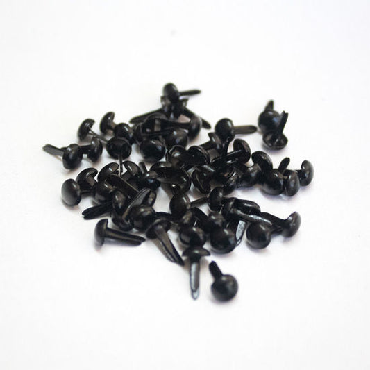 Mirtillamente: mini brads 4 mm BLACK x25 pcs