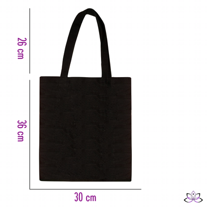 Mirtillamente SHOPPING BAG CANVAS - BLACK